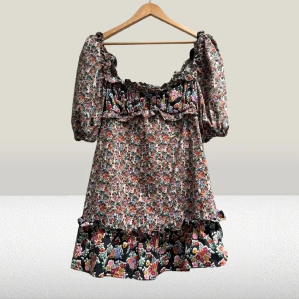 For‎ Love & Lemons Hudson Mini Dress Floral Cut Out Medium